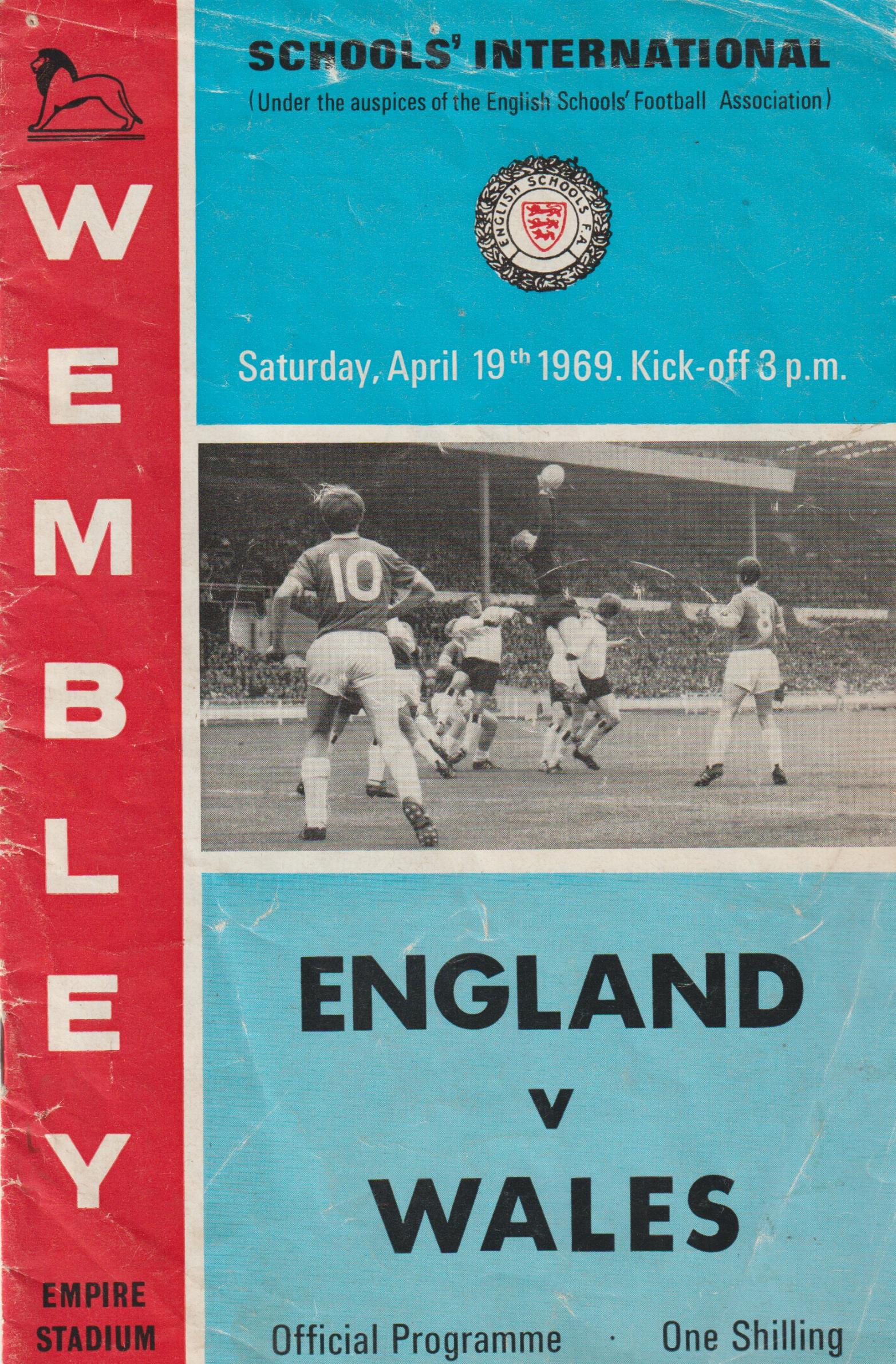 1969 - ENGLAND v WALES (SCHOOLS)